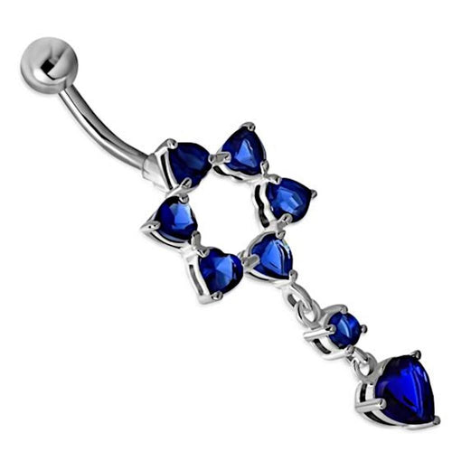 Bauchnabel Piercing Edelstahl Zirkonia Silber Stern Herz - chic - net.de