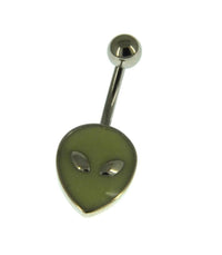 Cargar imagen en el visor de la galería, Bauchnabelpiercing aus Edelstahl Alien leuchtet - chic - net.de
