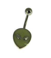 Cargar imagen en el visor de la galería, Bauchnabelpiercing aus Edelstahl Alien leuchtet - chic - net.de
