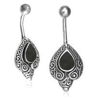 Load image into Gallery viewer, Bauchnabelpiercing aus Edelstahl Silber als Schnörkel Träne - chic - net.de
