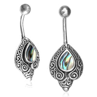 Load image into Gallery viewer, Bauchnabelpiercing aus Edelstahl Silber als Schnörkel Träne - chic - net.de

