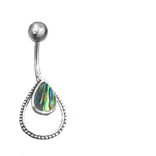 Bauchnabelpiercing aus Edelstahl Silber mit Punkte Träne - chic - net.de
