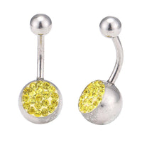 Load image into Gallery viewer, Bauchnabelpiercing Bananapiercing Edelstahl gelb Zirkonia Steine 2 Kugeln - chic - net.de
