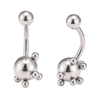 Cargar imagen en el visor de la galería, Bauchnabelpiercing Bananenpiercing Edelstahl silbern kleine und große kugeln - chic - net.de
