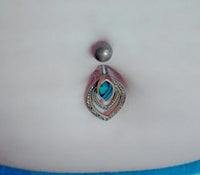 Load image into Gallery viewer, Bauchnabelpiercing Edelstahl Brass Doppelmandel Inlay - chic - net.de
