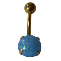 Load image into Gallery viewer, Bauchnabelpiercing Edelstahl gold Opalit Stab 10x1.6mm - chic - net.de
