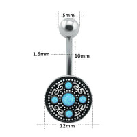 Load image into Gallery viewer, Bauchnabelpiercing Edelstahl Opal Vintage antik - chic - net.de
