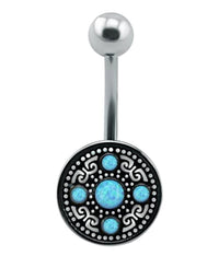 Load image into Gallery viewer, Bauchnabelpiercing Edelstahl Opal Vintage antik - chic - net.de
