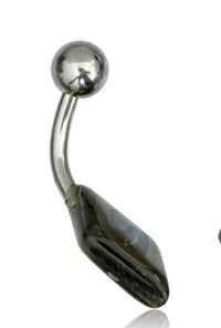 Cargar imagen en el visor de la galería, Bauchnabelpiercing Edelstahl Perlmutt Raute Paua Abalone - chic - net.de

