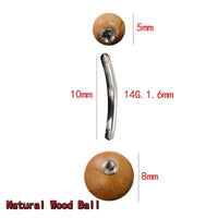 Cargar imagen en el visor de la galería, Bauchnabelpiercing Holz rot braun Kugeln Edelstahl - chic - net.de
