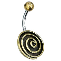 Load image into Gallery viewer, Bauchnabelpiercing Spirale 14mm Edelstahl Messing - chic - net.de
