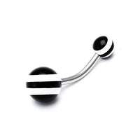 Load image into Gallery viewer, Bauchnabelpiercing Streifen neon bunt Regenbogen Bioflex Kugeln Bananenpiercing Edelstahl nickelfrei - chic - net.de
