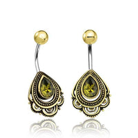 Cargar imagen en el visor de la galería, Bauchnabelpiercing Messing Edelstahl Tropfen Bögen
