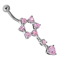 Cargar imagen en el visor de la galería, Bauchnabel Piercing Edelstahl Zirkonia Silber Stern Herz
