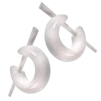 Load image into Gallery viewer, Bone Pin - Ohrringe weiß dick Creolen Bone Pin 15 mm handgeschnitzt - chic - net.de
