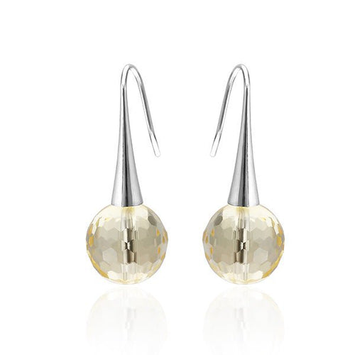 Brass Ohrringe gelb Tropfen silber Glaskristall facettiert nickelfrei Ohrhänger - chic - net.de