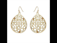 Load image into Gallery viewer, Brass Ohrringe golden antik Oval breit Zopf Kreise geflochten - chic - net.de
