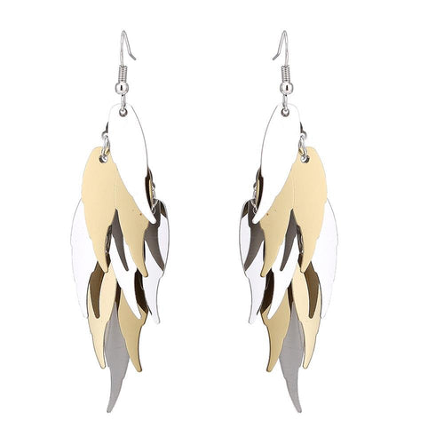 Brass Ohrringe silberfarben und golden Engelsflügel glänzend - chic - net.de