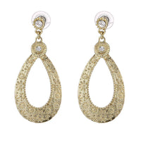 Load image into Gallery viewer, Brass Ohrstecker antik golden Steine weiß rund Tropfen groß Blumen - chic - net.de
