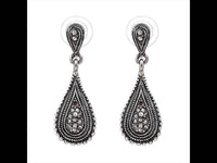 Cargar imagen en el visor de la galería, Brass Ohrstecker antik silberfarben Tropfen groß klein Kugeln - chic - net.de
