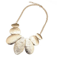 Load image into Gallery viewer, Brass Schmuckset goldfarben Kette Formen Struktur Ohrringe - chic - net.de
