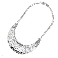 Load image into Gallery viewer, Brass Schmuckset silberfarben Kette Struktur Ohrringe Tropfen Länge verstellbar - chic - net.de
