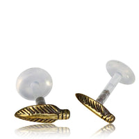 Load image into Gallery viewer, Labret Lippen Piercing Bio Acryl Feder antik golden Brass Motiv Tragus - chic-net.de
