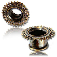 Load image into Gallery viewer, Brass Tunnel antique Finish Kreise Spitzen gold nickelfrei Plug Organic Messing Expander - chic-net.de
