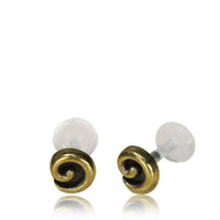 Load image into Gallery viewer, Labret Lippen Piercing Acryl runde Spirale antik golden Brass Motiv - chic-net.de

