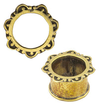 Load image into Gallery viewer, Brass Tunnel Bogen Punkte Doppelpunkte antik gold nickelfrei Plug Messing Expander Schmuck - chic-net.de

