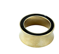 Cargar imagen en el visor de la galería, Tunnel Plug Messing Onyx Stein schwarz Rim gold - chic-net.de
