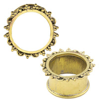 Load image into Gallery viewer, Brass Tunnel Bogen Punkte Dreieck antik gold nickelfrei Plug Messing Expander Schmuck - chic-net.de
