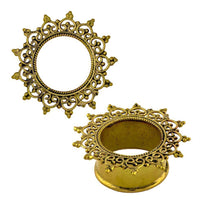 Load image into Gallery viewer, Brass Tunnel Seil Spiralbögen Spitzen Punkte antik gold nickelfrei Plug Messing Expander Ohrschmuck - chic-net.de
