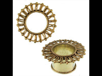 Load image into Gallery viewer, Brass Tunnel Seil Wellen Linie Blume antik gold nickelfrei Plug Organic Messing Expander Ohrschmuck - chic-net.de
