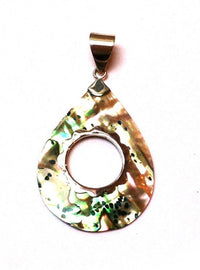 Load image into Gallery viewer, Abalone Perlmutt Muschel Silberanhänger Anhänger Kette 925er Sterling Silber Unisex Schmuck Tropfen Loch - chic-net.de

