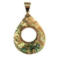 Load image into Gallery viewer, Abalone Perlmutt Muschel Silberanhänger Anhänger Kette 925er Sterling Silber Unisex Schmuck Tropfen Loch - chic-net.de
