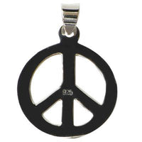 Cargar imagen en el visor de la galería, Anhänger 22 mm Peace rund Sterling Silber 925er glänzend Silberanhänger Damen Schmuck Kette - chic-net.de
