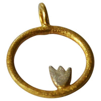 Load image into Gallery viewer, Anhänger 925 Sterling Silber vergoldet Tulpe Kreis - chic-net.de
