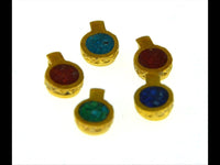 Load image into Gallery viewer, Anhänger Silber 925 vergoldet Scheibe crushed Stein 9mm - chic-net.de
