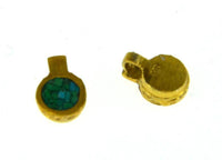 Load image into Gallery viewer, Anhänger Silber 925 vergoldet Scheibe crushed Stein 9mm - chic-net.de
