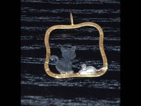 Load image into Gallery viewer, Anhänger Silber 925 vergoldet schwarz Katze Maus - chic-net.de
