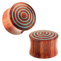 Cargar imagen en el visor de la galería, Arangholz Plug crushed Türkis Inlay Ringe Tunnel Tribal Expander Organic handgefertigt - chic-net.de
