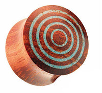 Cargar imagen en el visor de la galería, Arangholz Plug crushed Türkis Inlay Ringe Tunnel Tribal Expander Organic handgefertigt - chic-net.de
