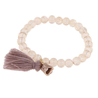 Load image into Gallery viewer, Armband Brass Glockenblume Quaste braun Perlen weiß Kristall Style verstellbar - chic-net.de
