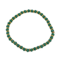 Load image into Gallery viewer, Armband Brass golden Ringchen dunkelgrün facettierte Kristallperlen verstellbar - chic-net.de
