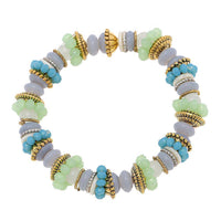 Load image into Gallery viewer, Armband Brass golden silbern Perlen Ringe Glas grau grün blau verstellbar weiß - chic-net.de
