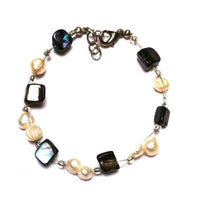 Load image into Gallery viewer, Armband braun weiß bunt Perlen Perlmutt nickelfrei Damen Glitzer Schmuck verstellbar Karabiner - chic-net.de
