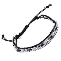 Load image into Gallery viewer, Armband handgefädelt Brass Glaskristalle Baumwolle Damen 22 cm - chic-net.de
