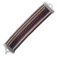 Load image into Gallery viewer, Armband handgefädelt Brass Steine Kristalle Damen Baumwolle breit Perlen 18 cm Ibiza Hippie Style - chic-net.de
