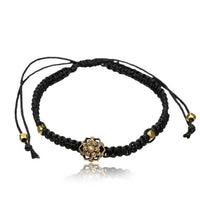 Load image into Gallery viewer, Armband Nylon verstellbar schwarz Messing Buttons antik golden Motive - chic-net.de
